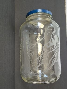 Vintage Florida Gators LARGE Etched Glass Jar Decor Collectors